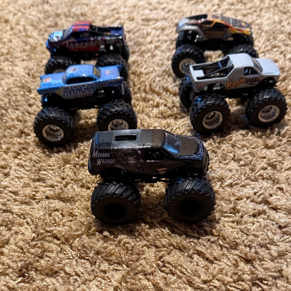 Monster Jam Trucks- Avenger, Thrasher, Ragin’ Steel, Mohawk Warrior & MD